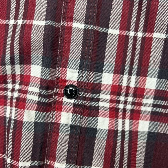 Express Shirt Men’s XL  Red White Plaid Fitted Long Sleeve Button Down Slim Fit - Picture 4 of 7